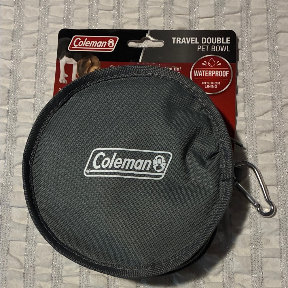 NWT’s- Coleman Charcoal Travel Pet Bowl